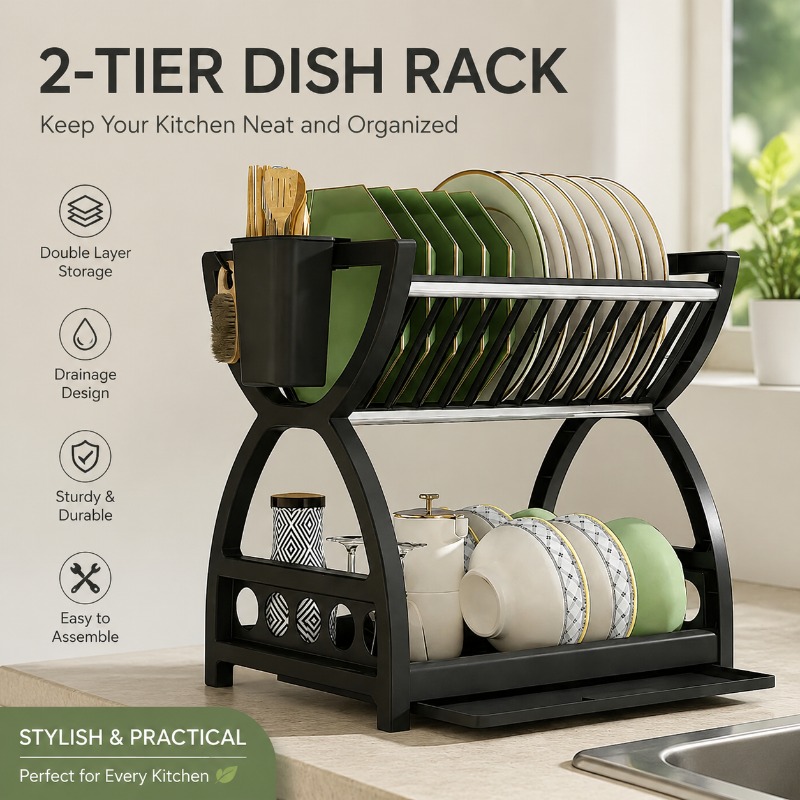 Kitchen Appliances Storage - Escurridor de Platos de 2 Niveles