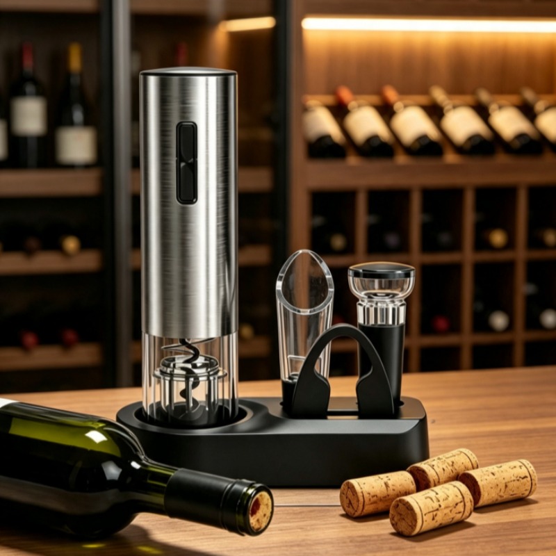 Wine Opener Electric - Sacacorchos Eléctrico USB Recargable con Cortador