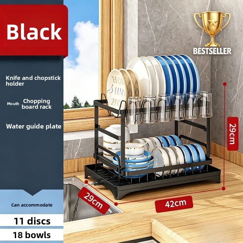 Escurridor de platos de doble  - Kitchen Appliances Storage reseña y precio