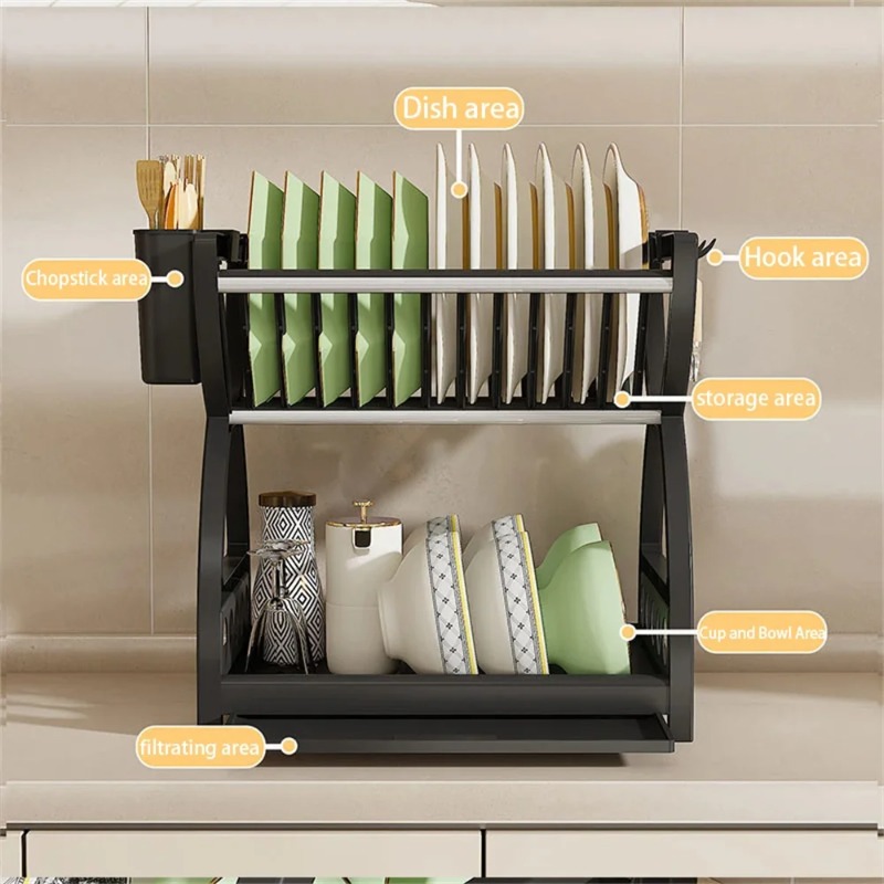 Escurridor de Platos de 2 Nive - Kitchen Appliances Storage reseña y precio